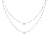 Colier dublu de argint cu perle naturale albe  DiAmanti MT10410-NR-AS